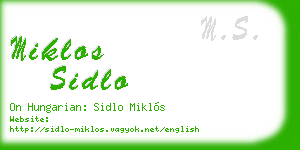 miklos sidlo business card